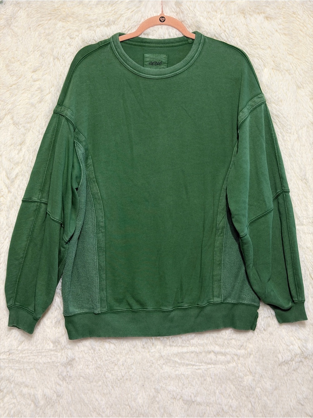 Aerie Womens Keep It Light Oversized Sweatshirt Size XS Green Comfy Loungewear
